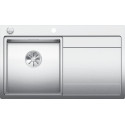 Evier à encastrer à fleur en acier inox lisse BLANCODIVON II 45S IF 1 cuve 1 égouttoir à gauche vidage 90mm auto InFino et siphon couleur brossé aspect brillant garantie à vie Réf. 521658