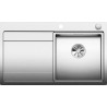 Evier à encastrer à fleur en acier inox lisse BLANCODIVON II 45S IF 1 cuve 1 égouttoir à gauche vidage 90mm auto InFino et siphon couleur brossé aspect brillant garantie à vie Réf. 521658