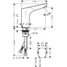 Robinetterie électronique FOCUS, pour lavabo, sans manette de réglage de température, sur secteur, chromé réf. 31174000