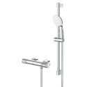 Combi-douche Mitigeur Grohtherm 1000 Performance et ensemble douchette Tempesta 110 2 jets 8l barre 600 Chromé Réf. 34838001