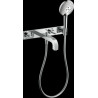 Set de finition Axor CITTERIO pour mélangeur de bain-douche 3 trous encastré avec plaque et poignées manettes, chromé réf. 39442000