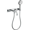 Set de finition Axor CITTERIO pour mélangeur de bain-douche 3 trous encastré avec plaque et poignées manettes, chromé réf. 39442000