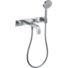 Set de finition Axor CITTERIO pour mélangeur de bain-douche 3 trous encastré avec plaque et poignées manettes, chromé réf. 39442000