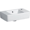 lave-mains geberit renova plan, compact: b EGAL 40cm, t EGAL 25cm, trou de robinetterie EGAL droite, trop-plein EGAL visible, blanc Réf. 272140000