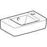 lave-mains geberit renova plan, compact: b EGAL 40cm, t EGAL 25cm, trou de robinetterie EGAL droite, trop-plein EGAL visible, blanc Réf. 272140000