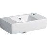 lave-mains geberit renova plan, compact: b EGAL 40cm, t EGAL 25cm, trou de robinetterie EGAL droite, trop-plein EGAL visible, blanc Réf. 272140000