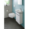lave-mains geberit renova plan, compact: b EGAL 40cm, t EGAL 25cm, trou de robinetterie EGAL droite, trop-plein EGAL visible, blanc Réf. 272140000