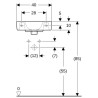 lave-mains geberit renova plan, compact: b EGAL 40cm, t EGAL 25cm, trou de robinetterie EGAL droite, trop-plein EGAL visible, blanc Réf. 272140000