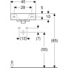lave-mains geberit renova plan, compact: b EGAL 40cm, t EGAL 25cm, trou de robinetterie EGAL droite, trop-plein EGAL visible, blanc Réf. 272140000