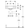 lave-mains geberit renova plan, compact: b EGAL 40cm, t EGAL 25cm, trou de robinetterie EGAL droite, trop-plein EGAL visible, blanc Réf. 272140000