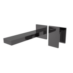 Mitigeur lavabo mural TABULA 2 trous saillie 18 Cm Chromé Noir Réf. TA25772