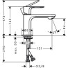 Mitigeur de lavabo 80  Rebris S Coolstart sans tirette ni vidage Chromé Réf. 72514000