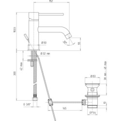Mitigeur lavabo COX bec long Réf. 78PW211BL