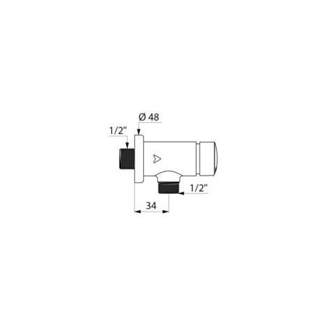 Robinet temporisé 3 sec Temposoft 2 pour urinoir, à déclenchement souple à poser en applique équerre D 15 x 21 mm réf. 778800
