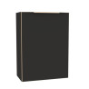 Lave mains Alterna Plénitude longueur 40cm profondeur 22cm Noir mat chant doré et poignée dorée version droite