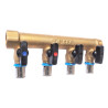 Distributeur MF 3/4" entraxe 50mm 5 piquages avec mini vannes intégrées à sertir Ø16 Réf. 958G-5S16