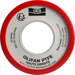 OLIFAN PTFE ruban épaisseur supérieure, spécial haute densité 12mmx12mx0,1mm cache rouge réf 815153