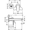 Façade mitigeur de lavabo  Rebris S pour montage encastré avec bec 20 cm Noir mat Réf. 72528670