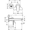 Façade mitigeur de lavabo  Rebris S pour montage encastré avec bec 20 cm Noir mat Réf. 72528670