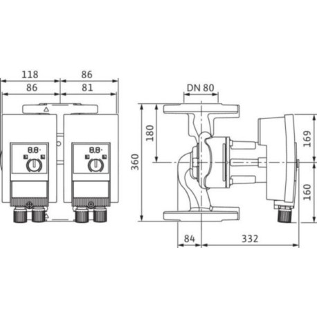 Circulateur Collectif chauffage haut rendement Yonos Maxo-D 80/0,5-6 Réf. 2163261