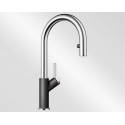Mitigeur monotrou avec bec tube orientable BLANCO CARENA-S Vario avec douchette couleur SILGRANIT Look anthracite/chromé garantie 2 ans Réf. 521358