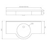 Plan vasque COLORADO, 100 x 50 cm, vasque D38 cm / prof 10 cm Réf. CMRX100BA0100157