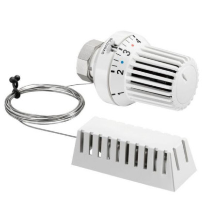 Tête thermostatique Uni XH, à bulbe liquide, blanc, raccordement fileté au corps de robinet M30X1.5 tuyau capillaire 2m Réf.1011565