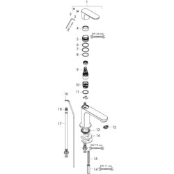 Mitigeur de lavabo  Rebris S 80 CoolStart avec tirette et vidage Chromé Réf. 72513000