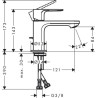Mitigeur de lavabo  Rebris S 80 CoolStart avec tirette et vidage Chromé Réf. 72513000