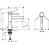 Mitigeur lavabo FINORIS 110, bonde Push-Open Blanc mat Réf. 76023700
