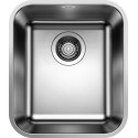 Cuve à intégrer sous plan en acier inox lisse BLANCOSUPRA 340 U 1 Cuve sans égouttoir vidage 90 mm manuel et siphon couleur finition brossée garantie à vie Réf. 518199