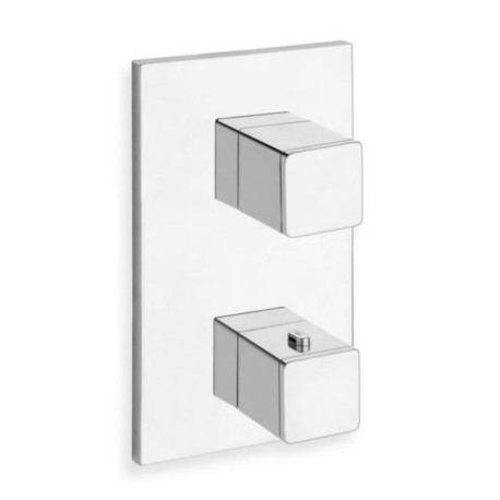 Facade Externe QUADRI Laiton Thermostatique  2 Sorties Chrome Réf. Xq85251