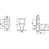 Pack WC au sol sans bride ODEON UP sortie horizontale, 67 x 36,5 cm. Réservoir à alimentation latérale. Abattant à descente progressive et déclipsable. Hauteur confort 41 cm. Blanc Ref : E22770-00