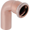 Coude 90° avec extrémité à emboîter D54mm, cuivre Réf 60308