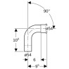 Coude 90° avec extrémité à emboîter D54mm, cuivre Réf 60308