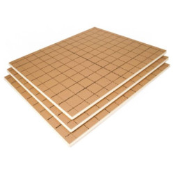 Plaque isolante prétracée RAUPUR en mousse de polyuréthane. R EGAL 2,20 Dimensions: 1200 mm x 1000 mm. Avec film pare-vapeur. Pour pose sous treillis et isolation de la chape.  13180481001